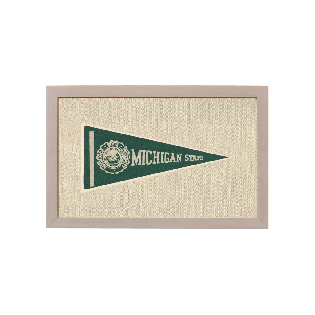 Vintage Michigan State Pennant | Vintage Americana Sports Memorabilia | vintageantiquesgifts.com