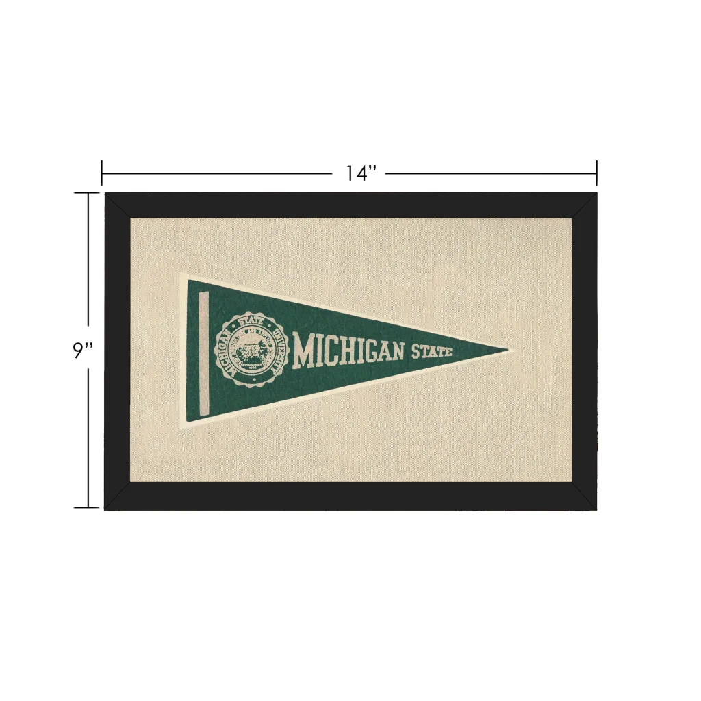 Vintage Michigan State Pennant | Vintage Collectible Sports Pennant | vintageantiquesgifts.com