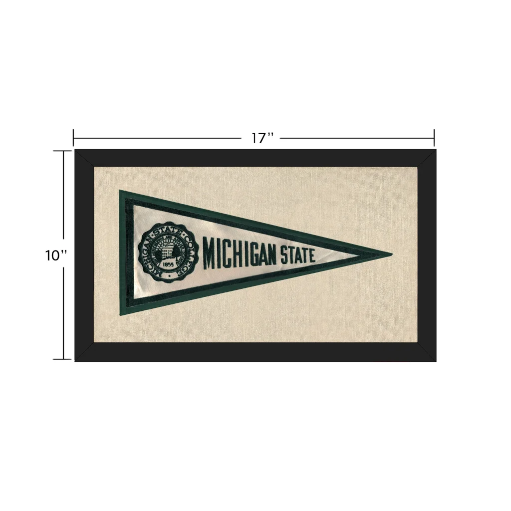 Vintage Michigan State Silk Pennant | Vintage Collectible Sports Pennant | vintageantiquesgifts.com