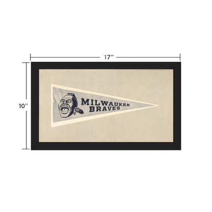 Vintage Milwaukee Braves pennant in black frame