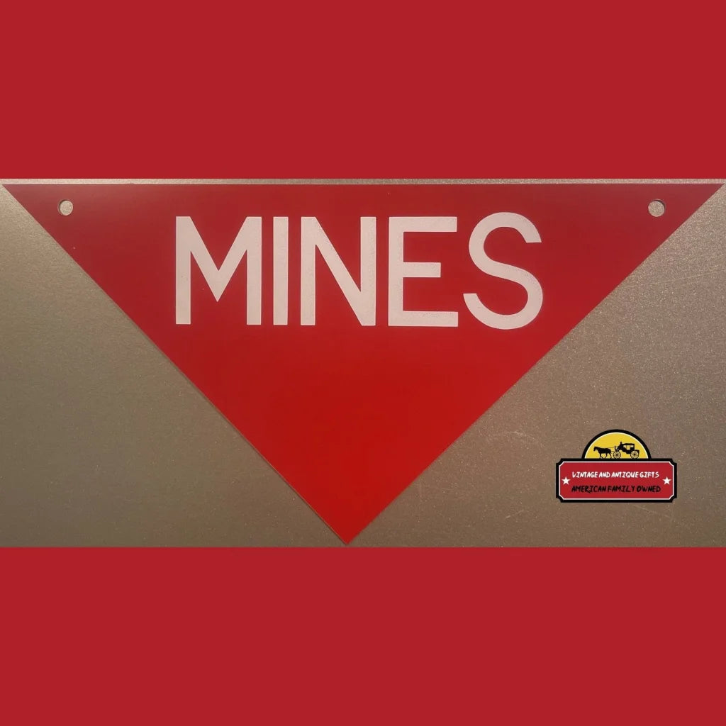 Vintage Mine Sign Usa And Nato Unused Stock 1960s-1980s Advertisements and Antique Gifts Home page Rare USA & NATO: