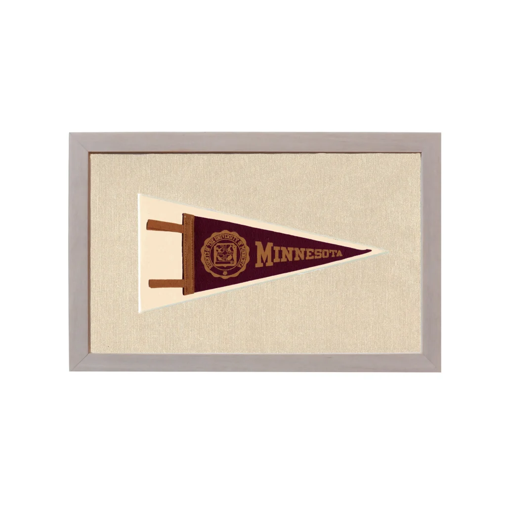 Vintage Minnesota Pennant | Rare Vintage Wool Felt Pennant Flag | vintageantiquesgifts.com
