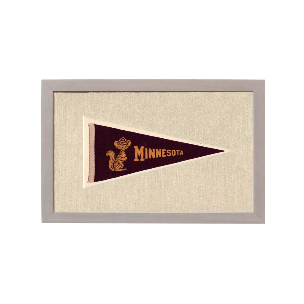 Vintage Minnesota Pennant | Rare Vintage Wool Felt Pennant Flag | vintageantiquesgifts.com