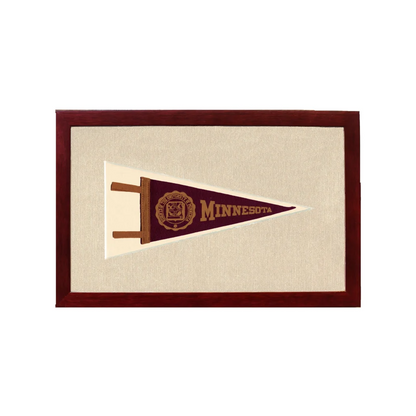Vintage Minnesota Pennant | 1950s Wool Felt Pennant Framed Display | vintageantiquesgifts.com