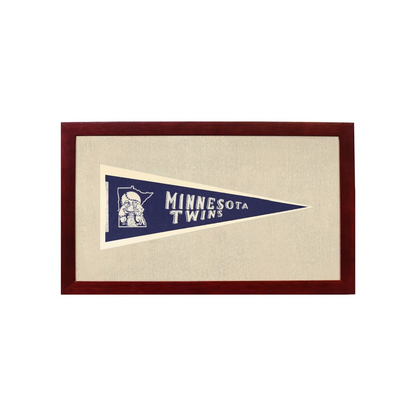 Vintage Minnesota Twins Pennant | 1950s Wool Felt Pennant Framed Display | vintageantiquesgifts.com