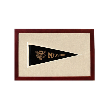 Vintage Missouri Pennant | 1950s Wool Felt Pennant Framed Display | vintageantiquesgifts.com