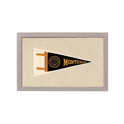 Vintage Monticello College Pennant | Rare Vintage Wool Felt Pennant Flag | vintageantiquesgifts.com