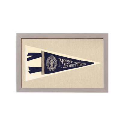 Vintage Mount Saint Mary's College Pennant | Rare Vintage Wool Felt Pennant Flag | vintageantiquesgifts.com
