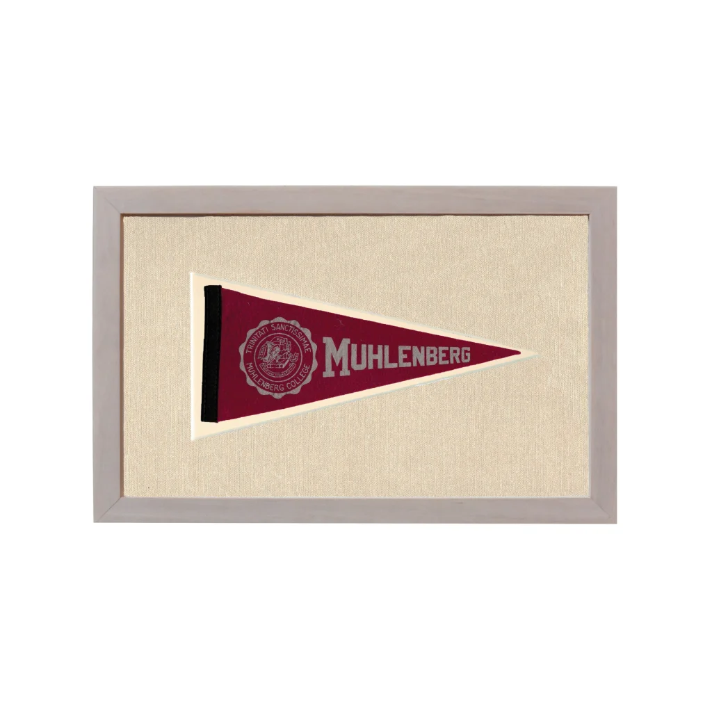 Vintage Muhlenberg College Pennant | Rare Vintage Wool Felt Pennant Flag | vintageantiquesgifts.com