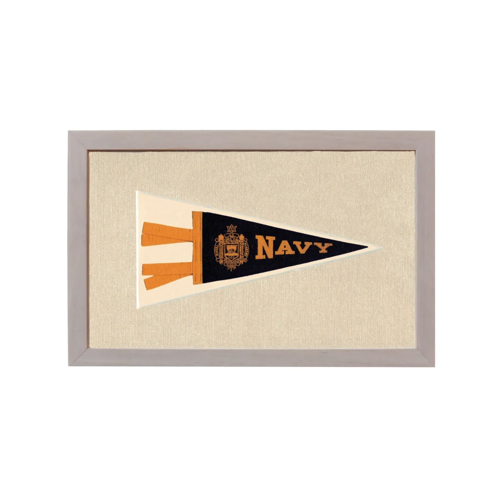 Vintage Navy Pennant | Rare Vintage Wool Felt Pennant Flag | vintageantiquesgifts.com