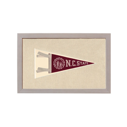 Vintage NC State College Pennant | Rare Vintage Wool Felt Pennant Flag | vintageantiquesgifts.com