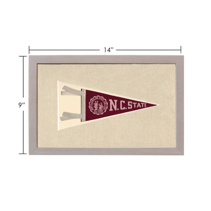 Vintage NC State College pennant in maroon and cream