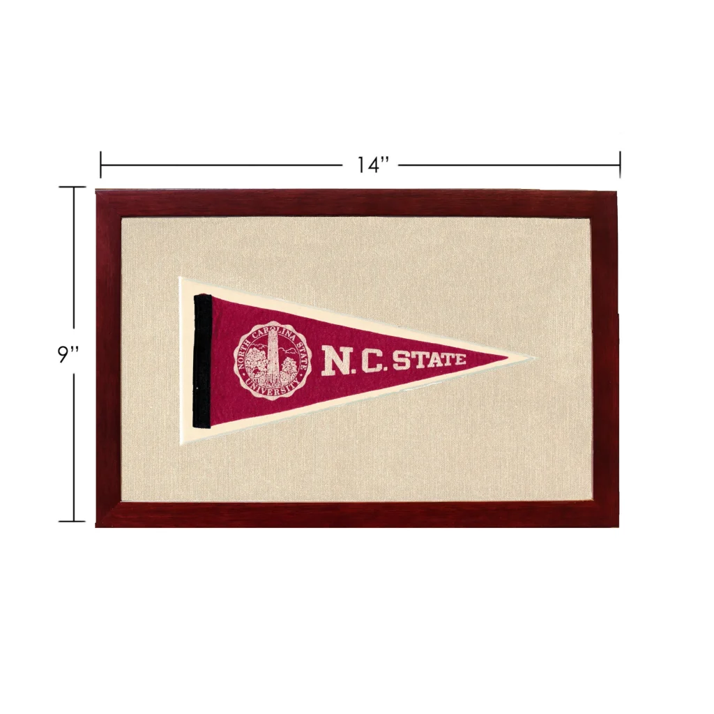 Vintage NC State pennant in maroon and cream design