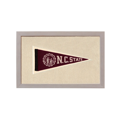 Vintage NC State Pennant | Rare Vintage Wool Felt Pennant Flag | vintageantiquesgifts.com