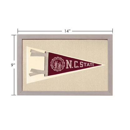 Vintage NC State pennant in maroon and cream design