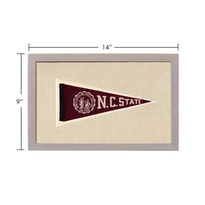 Vintage NC State pennant in maroon and cream