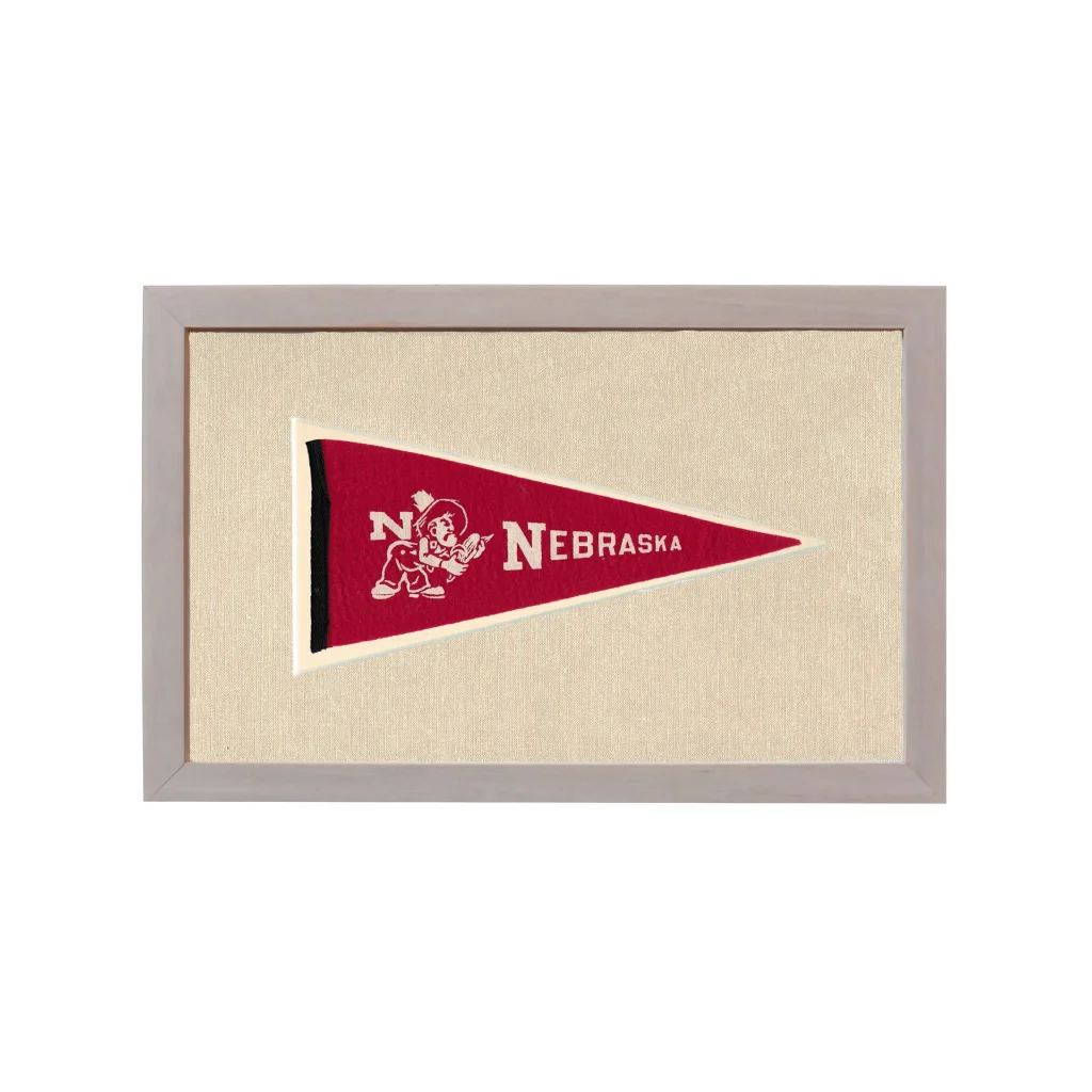 Vintage Nebraska Pennant | Rare Vintage Wool Felt Pennant Flag | vintageantiquesgifts.com