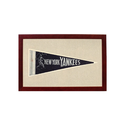 Vintage New York Yankees Pennant | 1950s Wool Felt Pennant Framed Display | vintageantiquesgifts.com