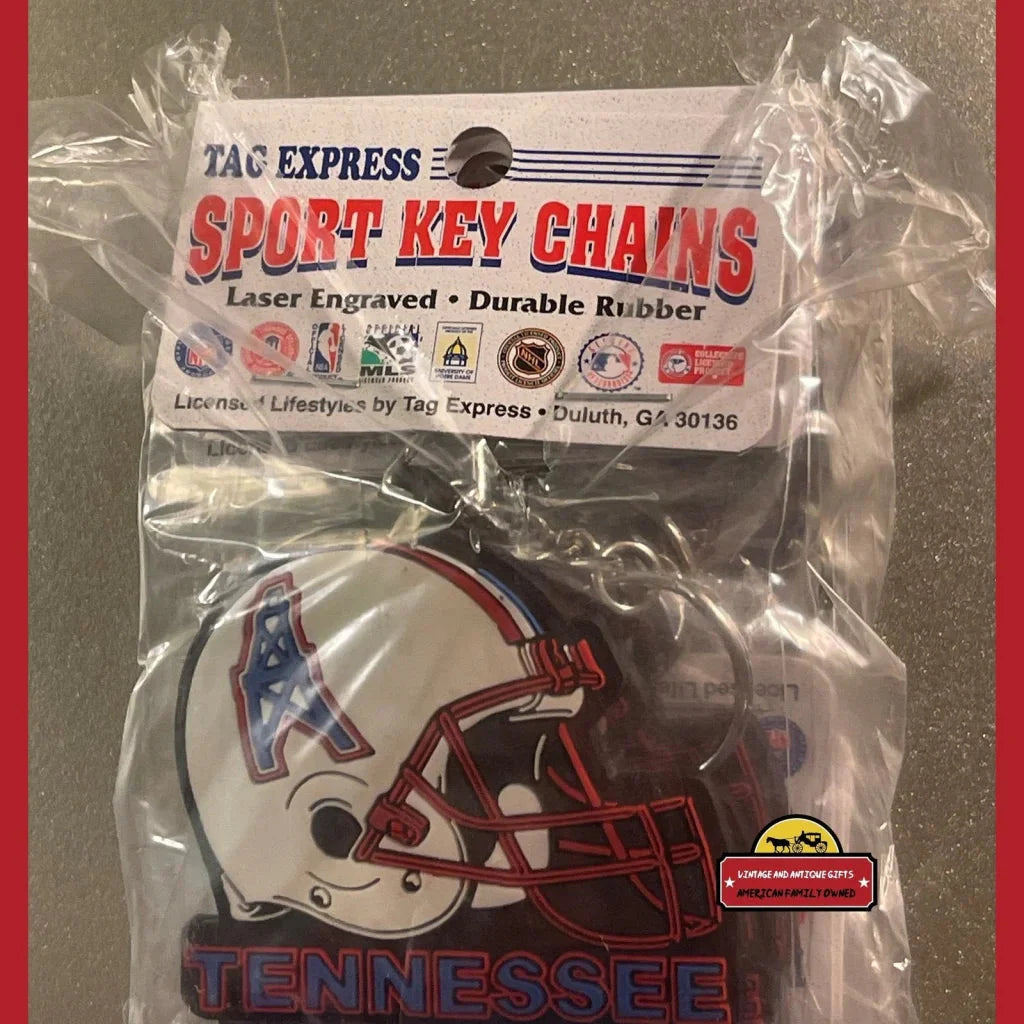 Tennessee Titans NFL helmet keychain in packaging for Rare 1997 Houston Tennessee Oilers