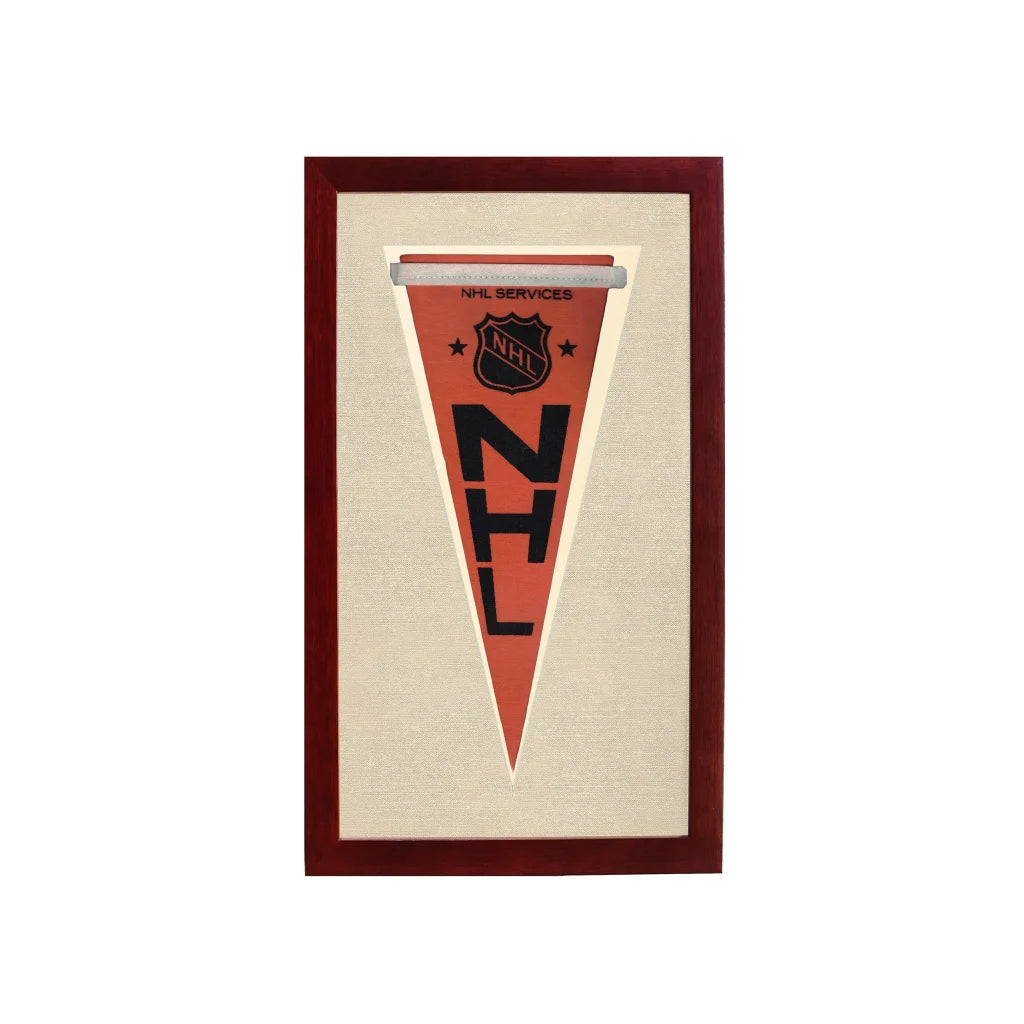Vintage NHL Pennant | 1950s Wool Felt Pennant Framed Display | vintageantiquesgifts.com