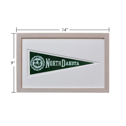Vintage North Dakota wool felt Hormel pennant flag wall art