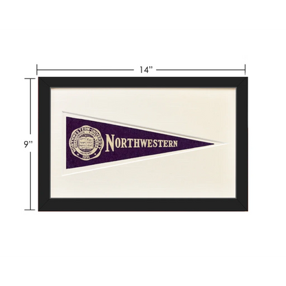 Vintage Northwestern University Hormel pennant in frame