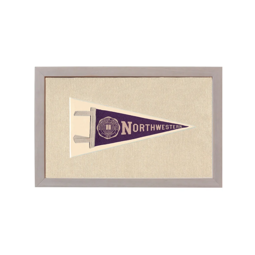 Vintage Northwestern University Pennant | Rare Vintage Wool Felt Pennant Flag | vintageantiquesgifts.com