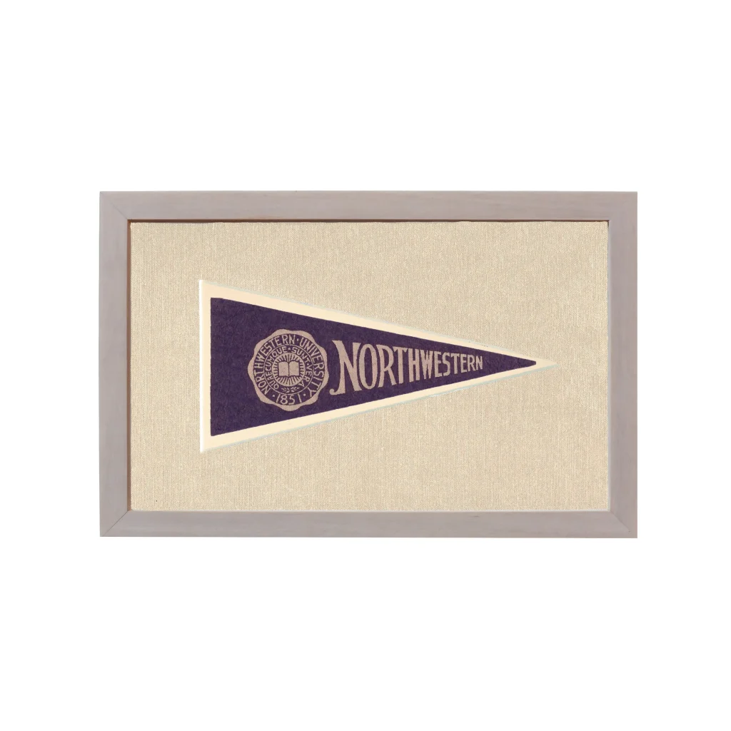 Vintage Northwestern University Pennant | Rare Vintage Wool Felt Pennant Flag | vintageantiquesgifts.com