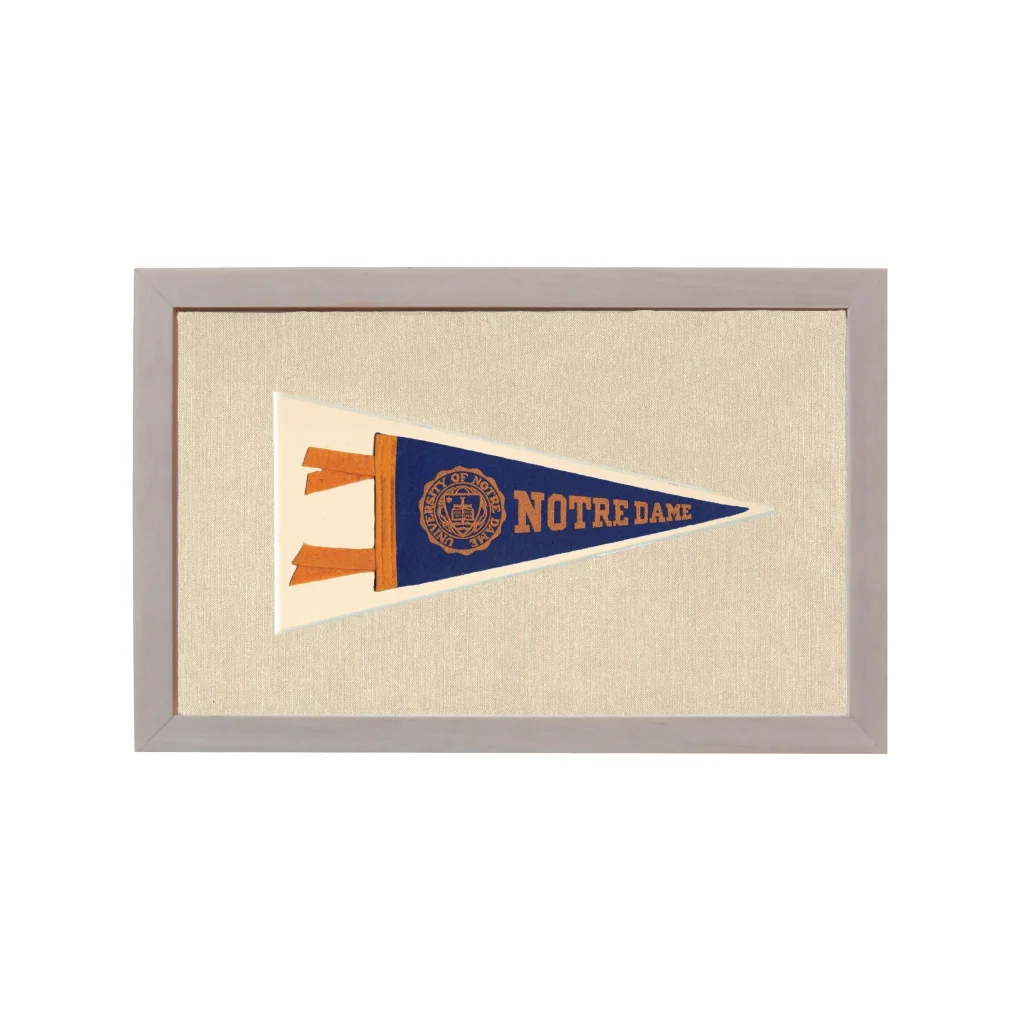Vintage Notre Dame Pennant | Rare Vintage Wool Felt Pennant Flag | vintageantiquesgifts.com