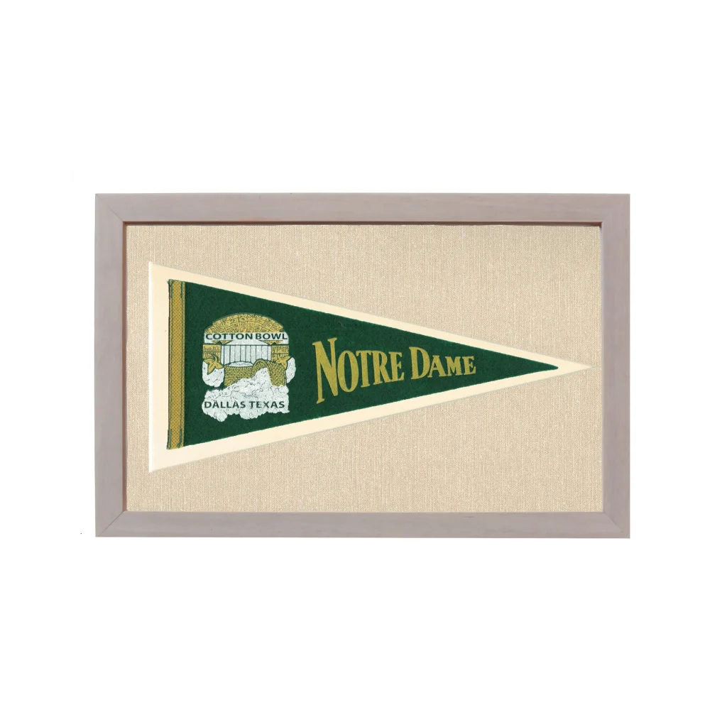 Vintage Notre Dame Pennant | Rare Vintage Wool Felt Pennant Flag | vintageantiquesgifts.com