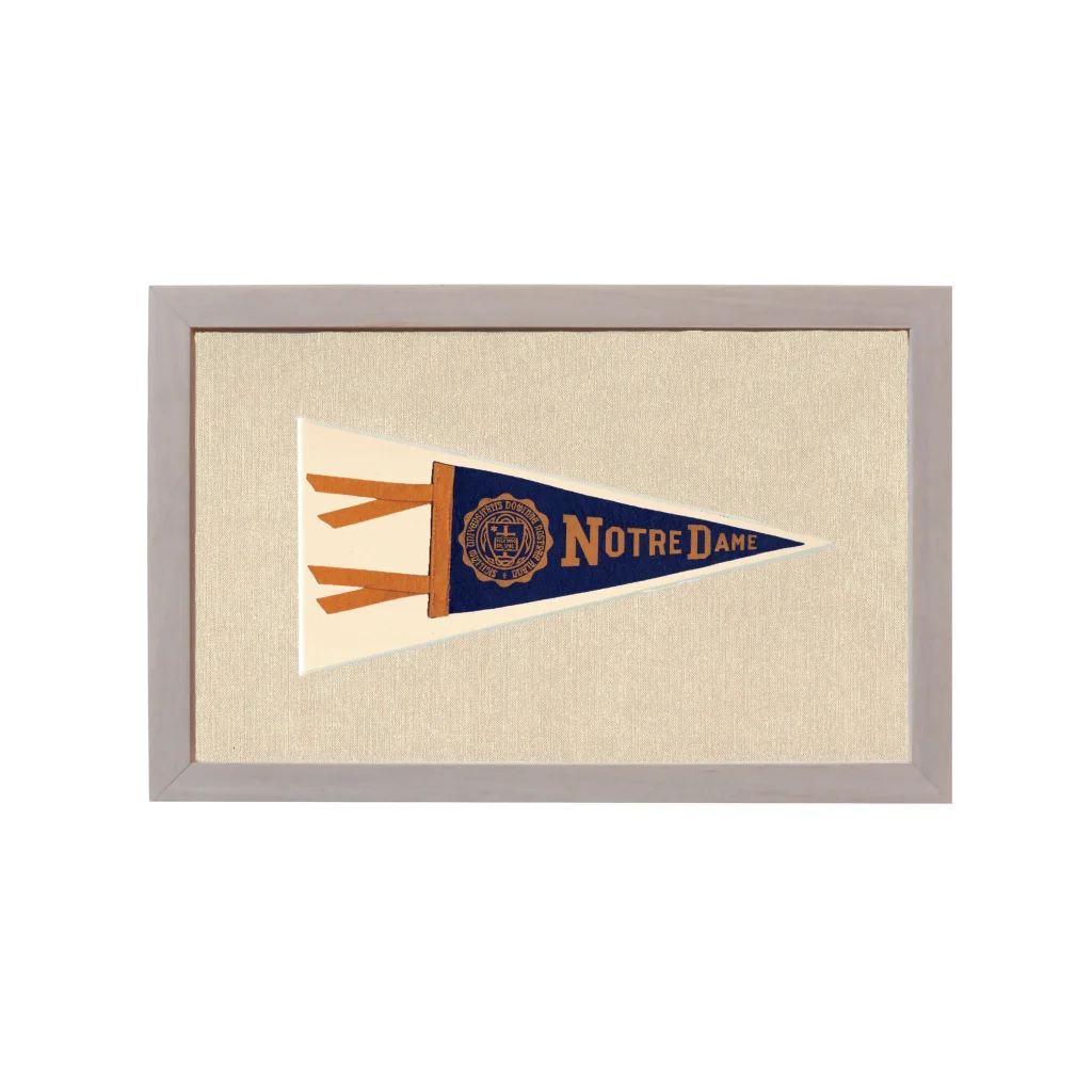 Vintage Notre Dame Pennant | Rare Vintage Wool Felt Pennant Flag | vintageantiquesgifts.com
