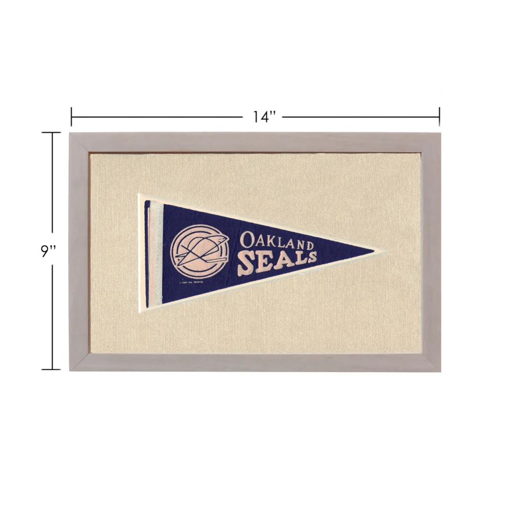 Vintage Oakland Seals pennant with beige seal logo and white lettering