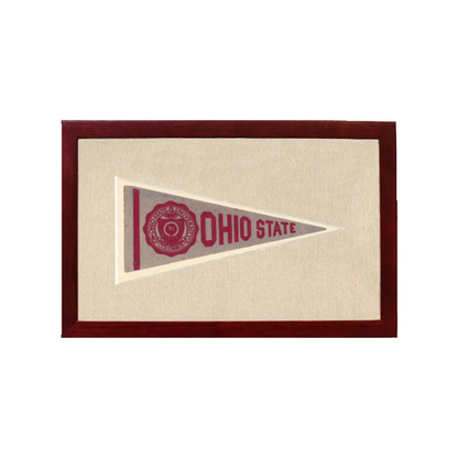 Vintage Ohio State Pennant | 1950s Wool Felt Pennant Framed Display | vintageantiquesgifts.com