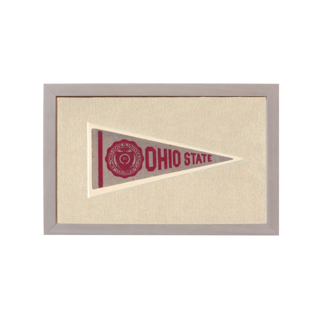 Vintage Ohio State Pennant | Rare Vintage Wool Felt Pennant Flag | vintageantiquesgifts.com