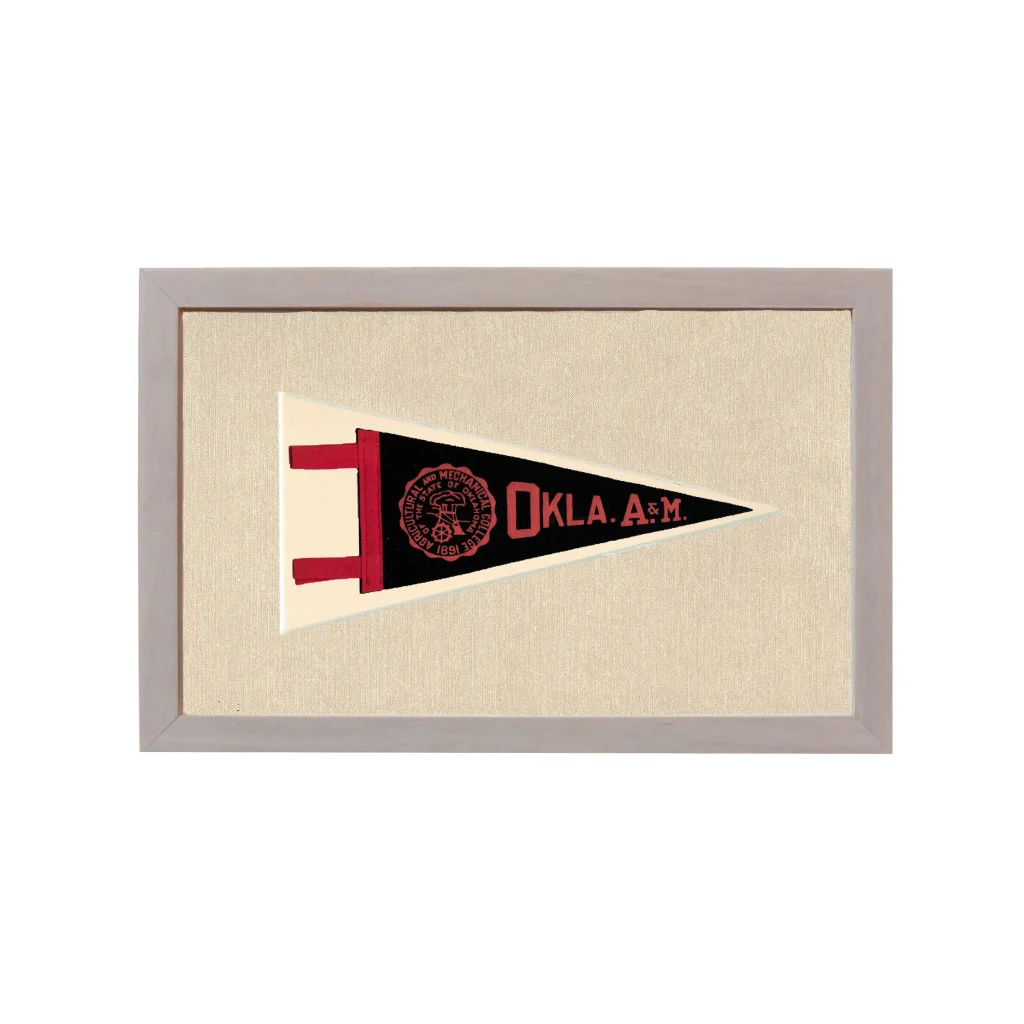 Vintage Oklahoma A and M Pennant | Rare Vintage Wool Felt Pennant Flag | vintageantiquesgifts.com