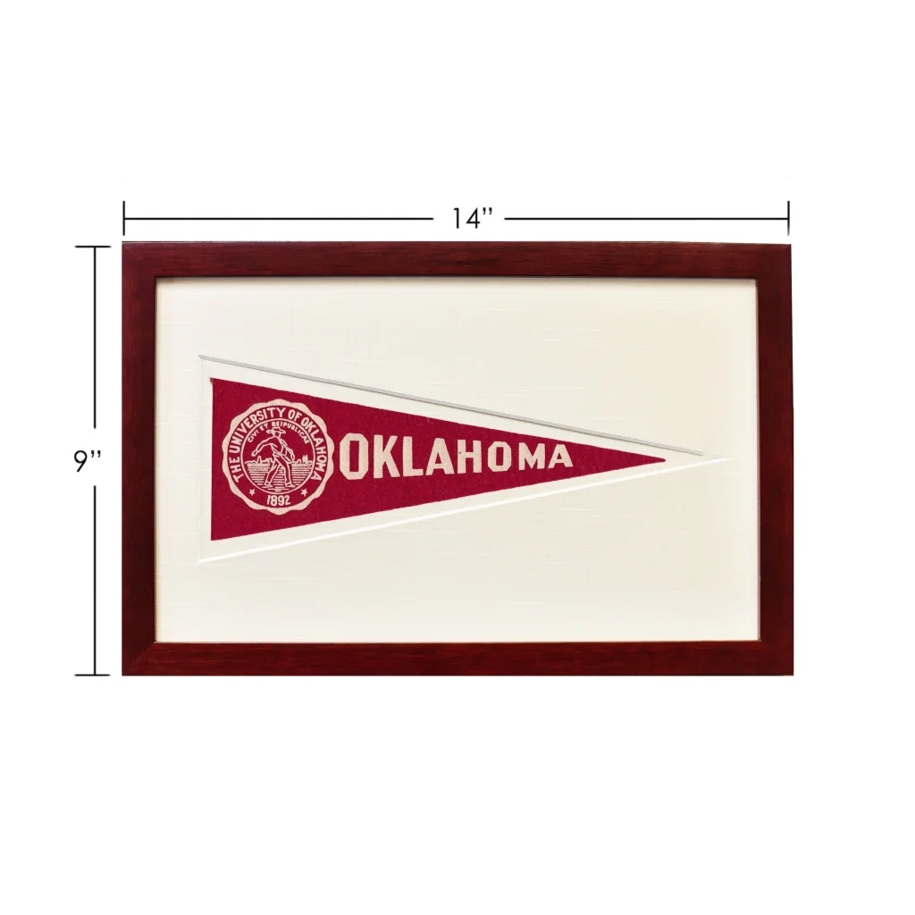 Vintage Oklahoma Wool Felt Pennant from the 1950s | Rare Vintage Wool Felt Pennant Flag | vintageantiquesgifts.com