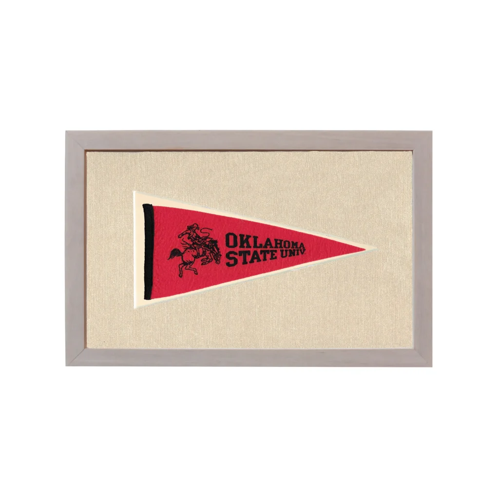 Vintage Oklahoma State University Pennant | Rare Vintage Wool Felt Pennant Flag | vintageantiquesgifts.com