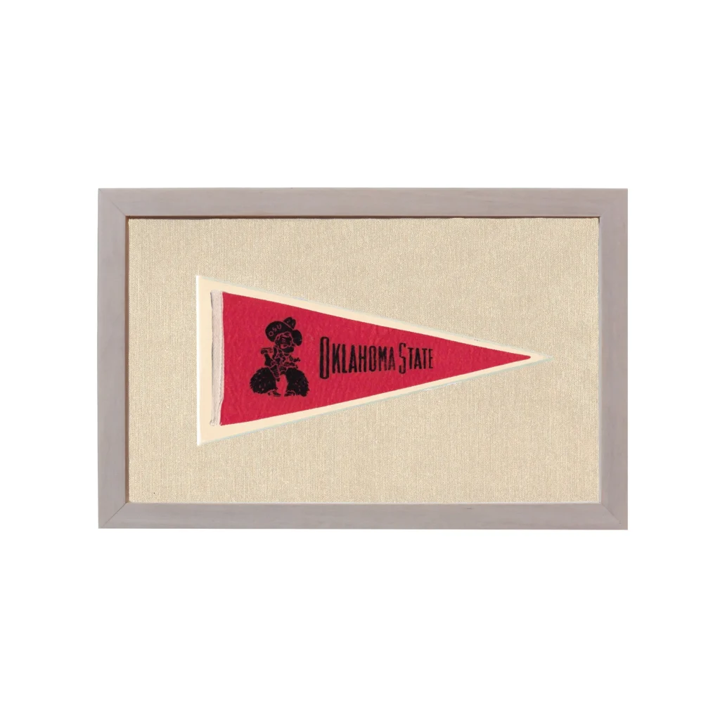 Vintage Oklahoma State University Pennant | Rare Vintage Wool Felt Pennant Flag | vintageantiquesgifts.com