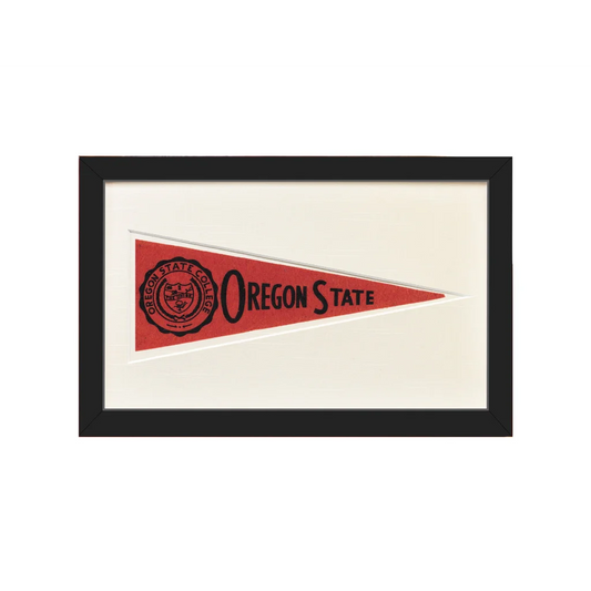 Vintage Oregon State Beavers 1950s red pennant framed collectible
