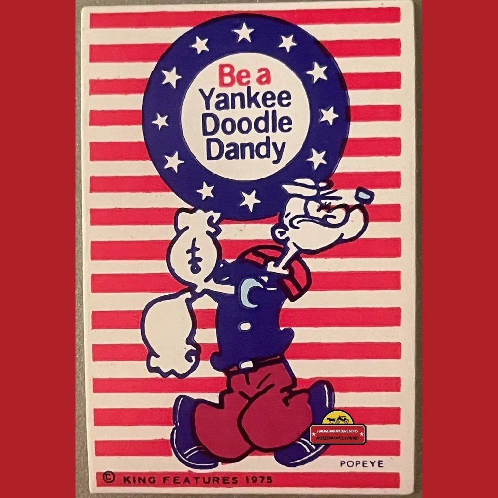 Vintage Patriotic Bicentennial Popeye Stickers 1975 American Icon Since 1929 - Advertisements - Antique Misc.
