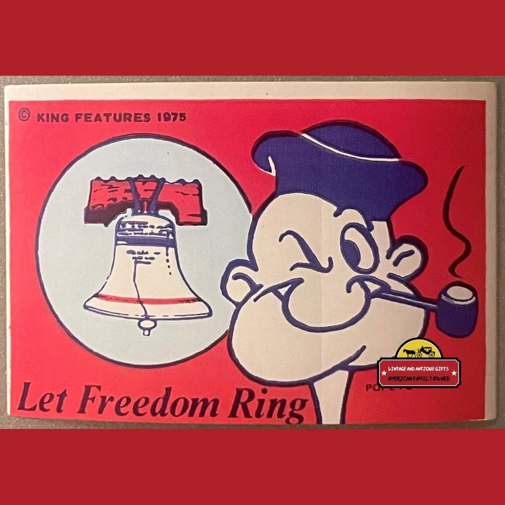 Vintage Patriotic Bicentennial Popeye Stickers 1975 American Icon Since 1929 Advertisements and Antique Gifts Home page