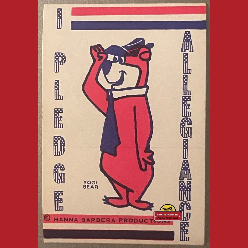 Vintage 1975 Patriotic Bicentennial Yogi Bear Boo Stickers Advertisements Antique Collectible Items | Memorabilia Retro