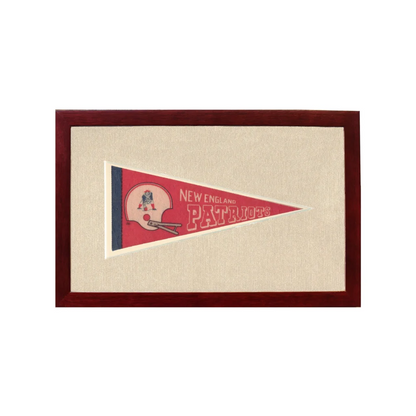 Vintage Patriots Pennant | 1950s Wool Felt Pennant Framed Display | vintageantiquesgifts.com