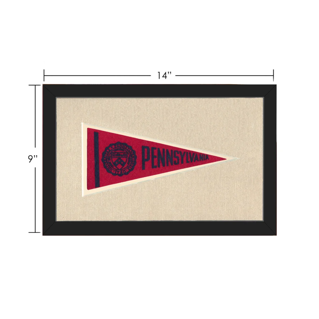 Vintage Pennsylvania pennant in red and cream with navy lettering