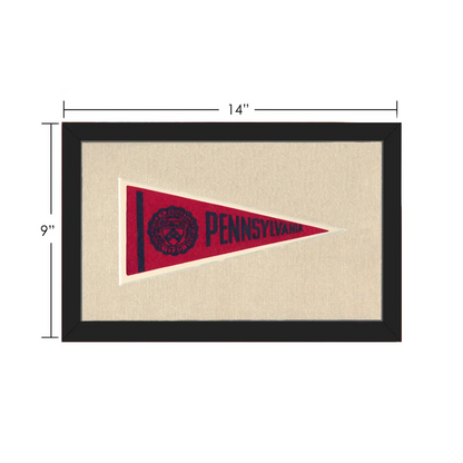 Vintage Pennsylvania pennant in red and cream with navy lettering
