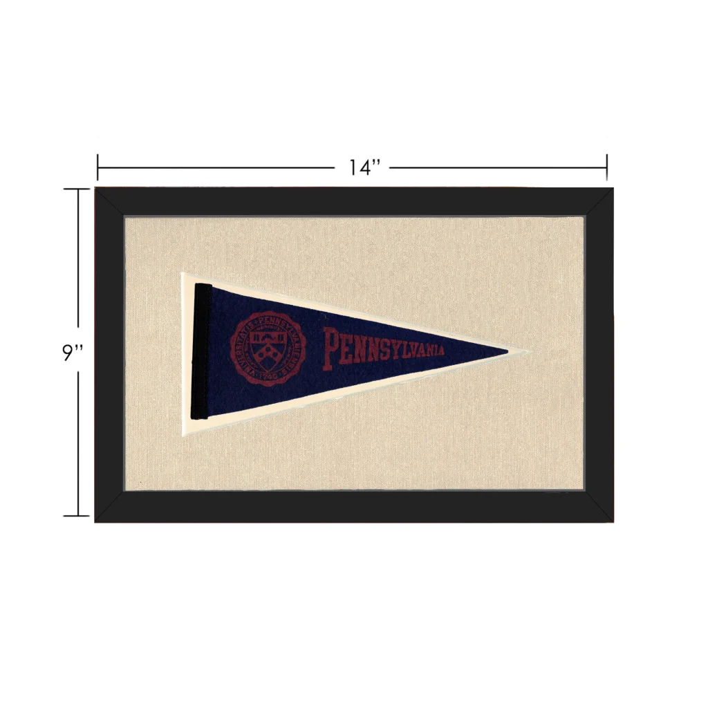 Vintage Pennsylvania pennant in navy blue felt with red crest