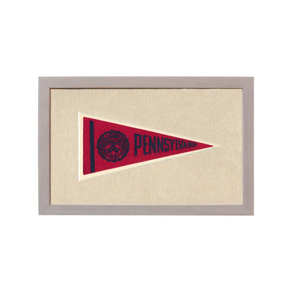 Vintage Pennsylvania pennant with red design and navy emblem
