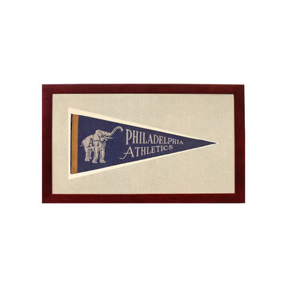 Vintage Philadelphia Athletics Pennant | 1950s Wool Felt Pennant Framed Display | vintageantiquesgifts.com