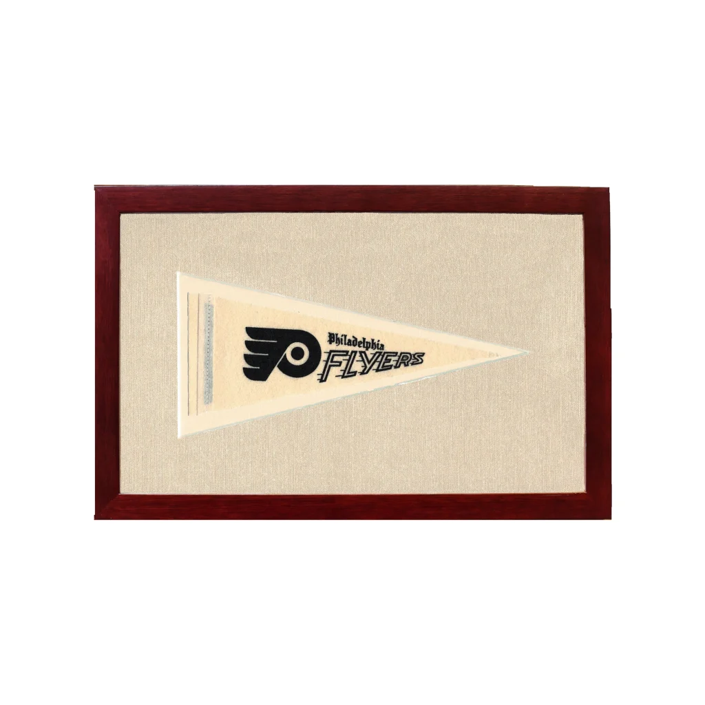 Vintage Philadelphia Flyers Pennant | 1950s Wool Felt Pennant Framed Display | vintageantiquesgifts.com