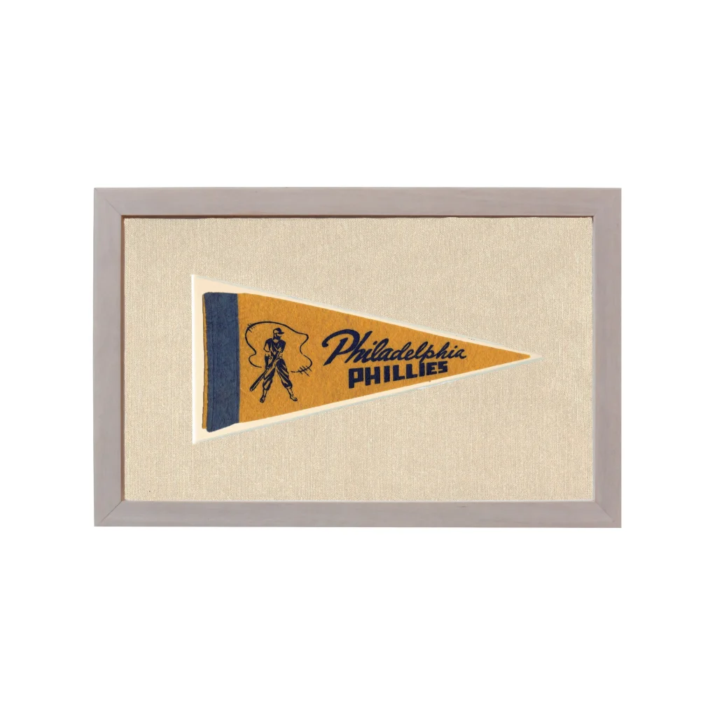 Vintage Philadelphia Phillies Pennant | Rare Vintage Wool Felt Pennant Flag | vintageantiquesgifts.com